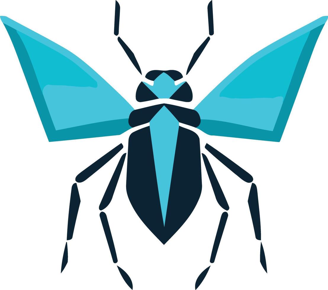 Modern and stylized bug logo, perfect for tech, gaming, and security brands vector