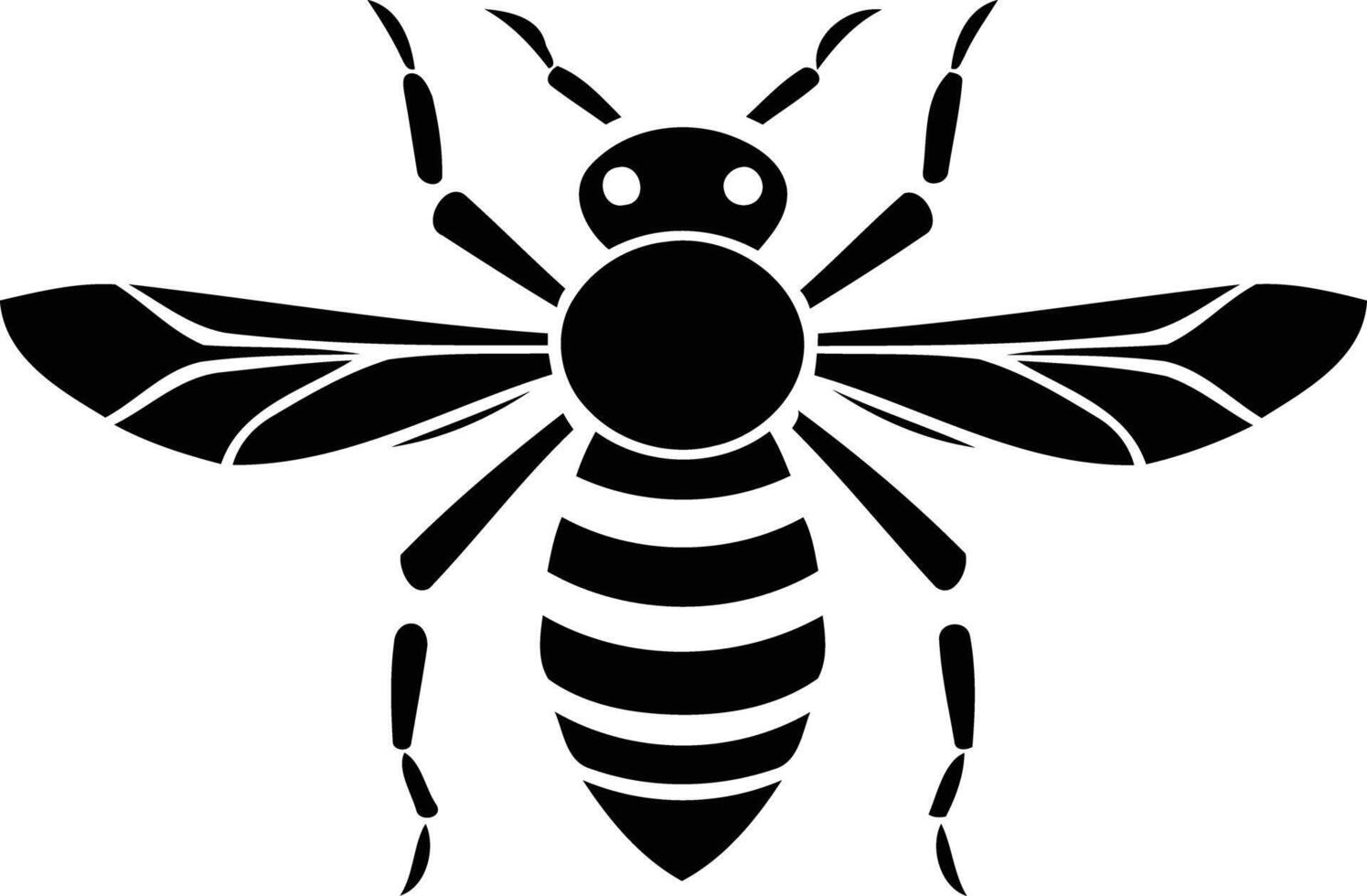 A simple yet striking silhouette of a bee, perfect for designs needing a bold, symbolic insect vector