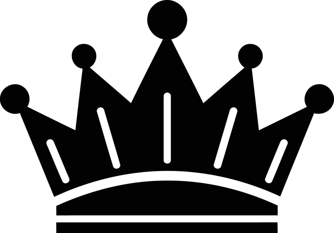 Simple black and white crown icon perfect for website design, logos, or social media vector