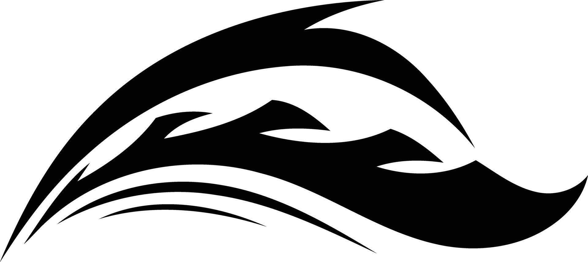 Abstract black and white logo design with a dynamic, flowing shape vector