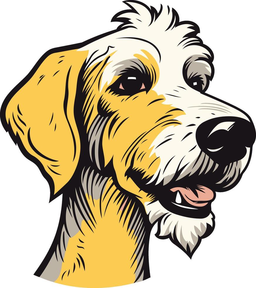 A charming cartoon dog portrait with a friendly expression, perfect for pet-related businesses, branding, or social media vector
