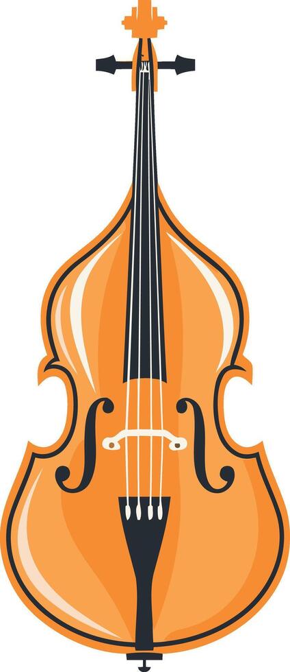A simple, flat illustration of a double bass, perfect for music related projects and designs vector