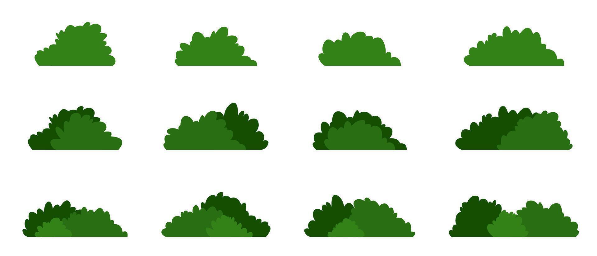 Various Green Bush Shapes for Landscaping vector
