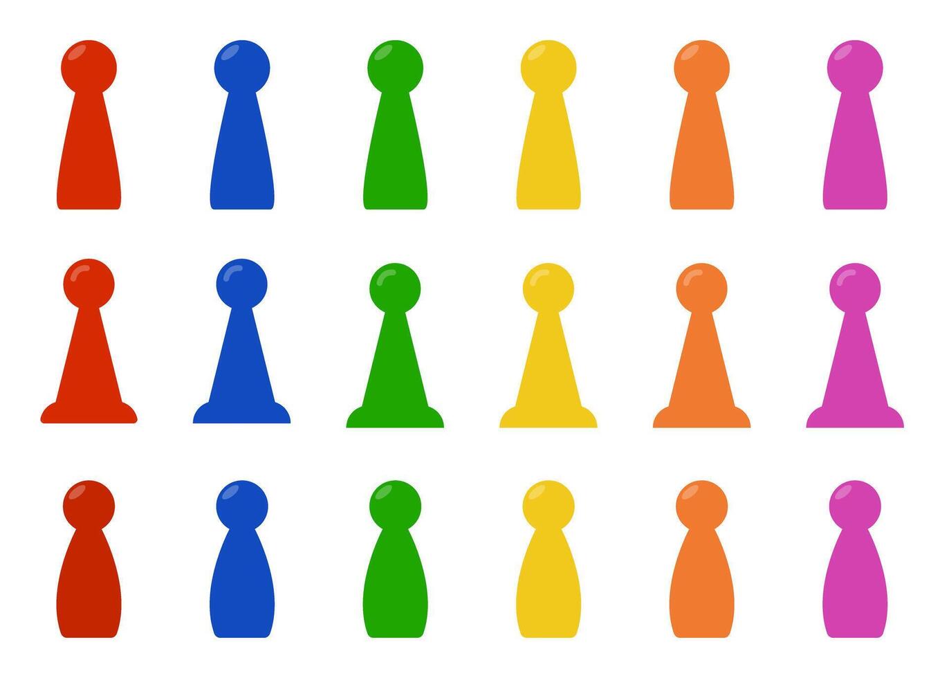 Colorful Game Pieces in Various Shapes vector