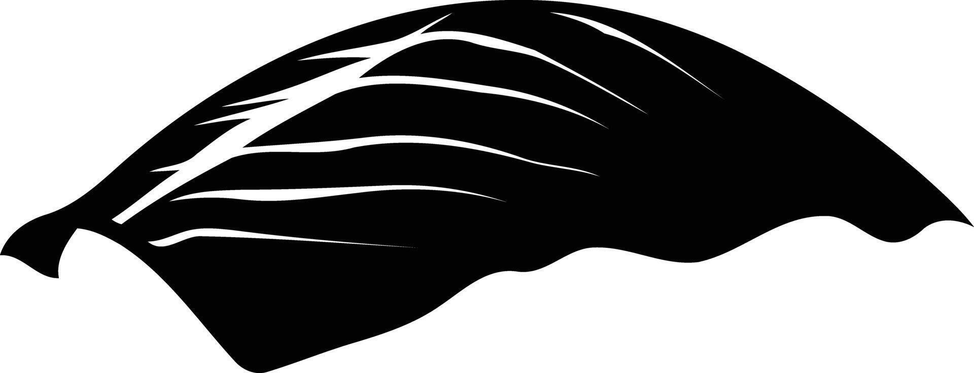 Black and white silhouette of a single leaf with detailed veins vector