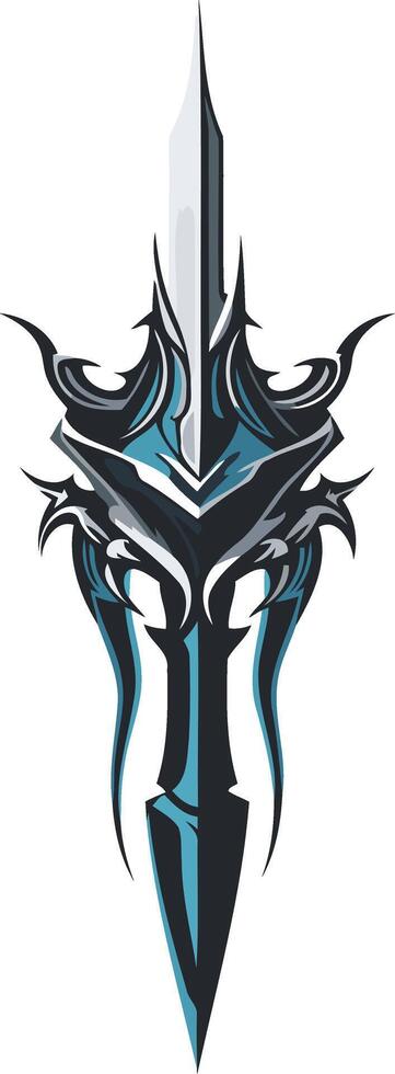 A stylized, abstract sword design with a sharp, angular form and a dynamic, powerful feel vector