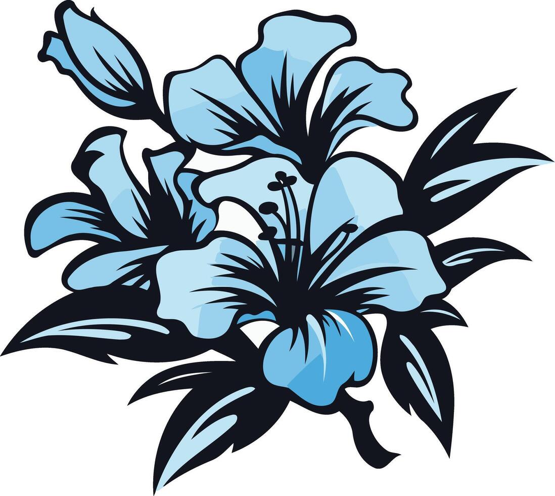 Beautiful blue floral design, perfect for creating feminine and elegant branding, stationery, or website design vector