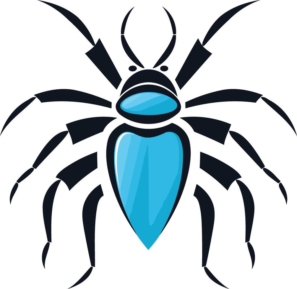 Stylized Blue Spider Design vector