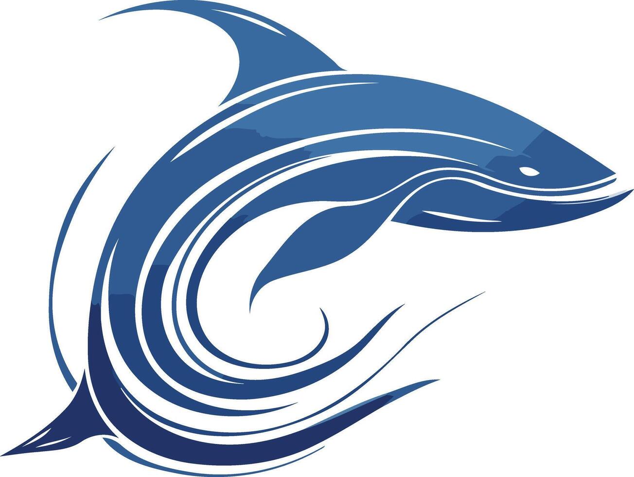 Blue Shark Jumping Out Of Water vector