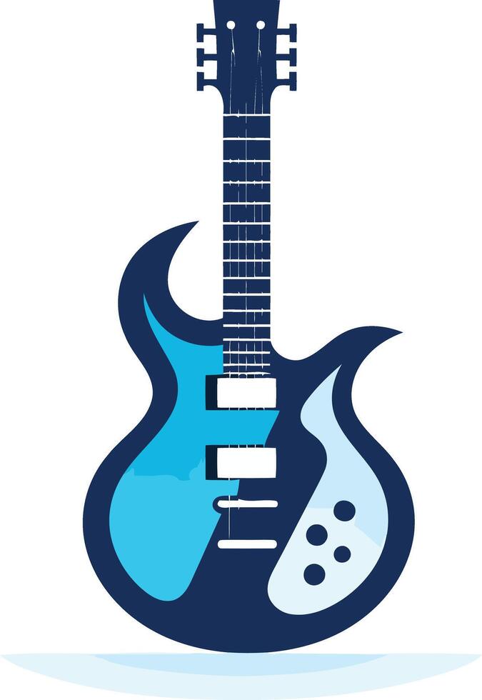 A stylish, modern electric guitar icon perfect for music businesses, bands, and musicians vector