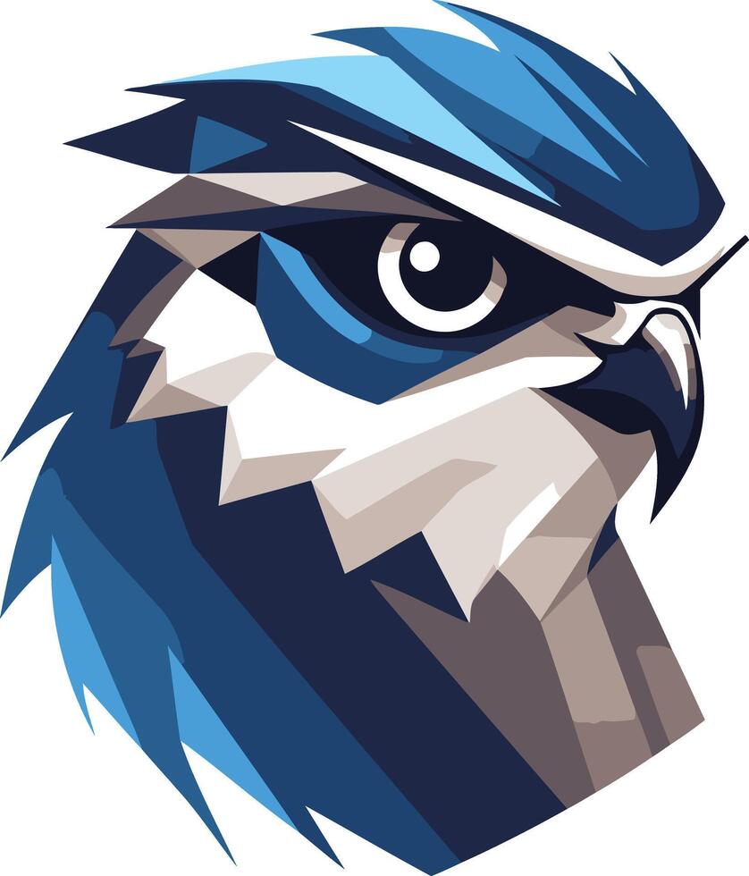 A modern, stylized logo featuring a falcon's head in blue and grey tones, conveying speed, focus, and power vector