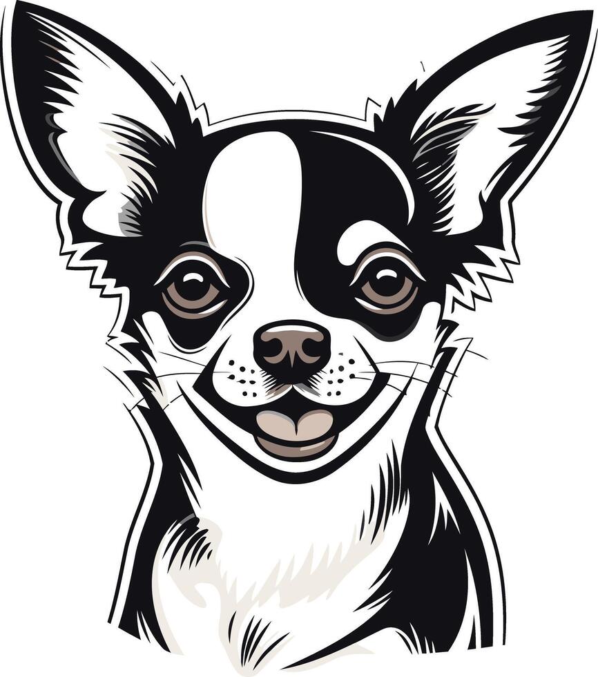 Smiling Black and White Chihuahua vector