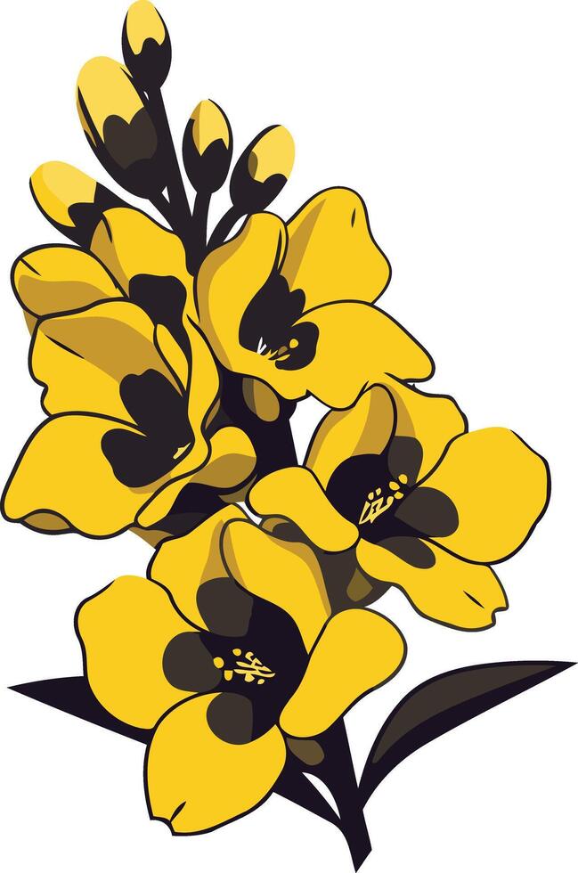 Yellow Flower Bouquet with Black Centers vector