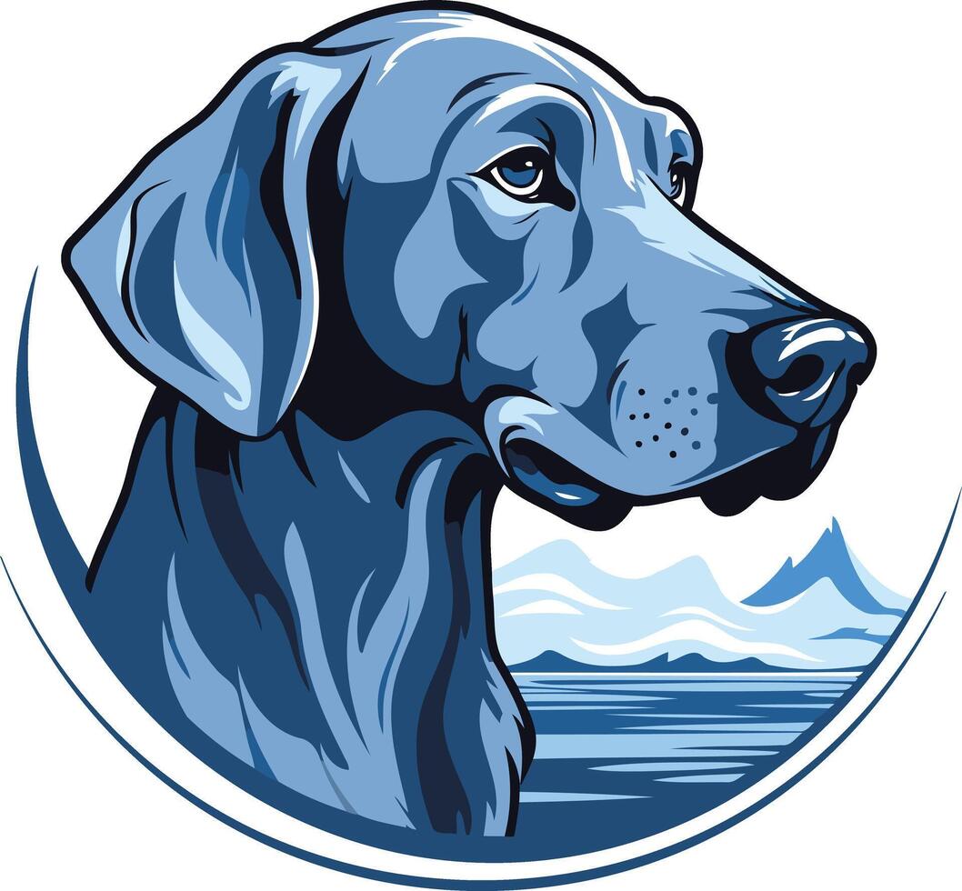 Blue German Shorthaired Pointer Profile vector