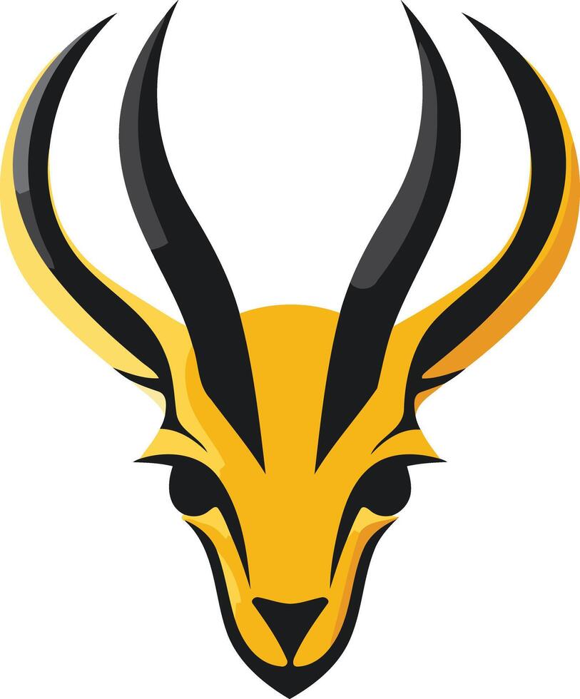 Bold and stylish logo featuring a stylized deer head with black and yellow colors vector