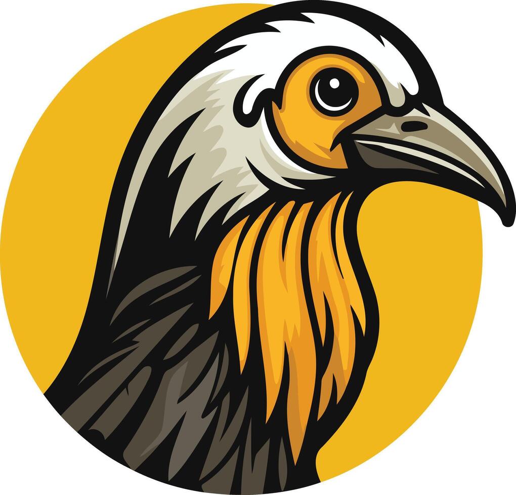A bold and captivating illustration of a bird's head, perfect for logos, branding, and design projects vector