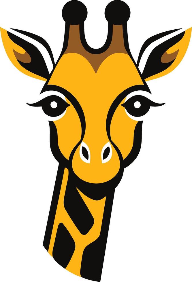 A stylized giraffe head with a friendly and approachable design, perfect for children's products, branding, or educational materials vector