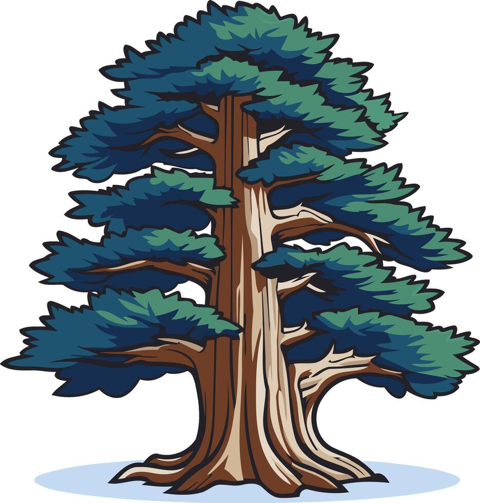 Majestic Cedar Tree Illustration vector
