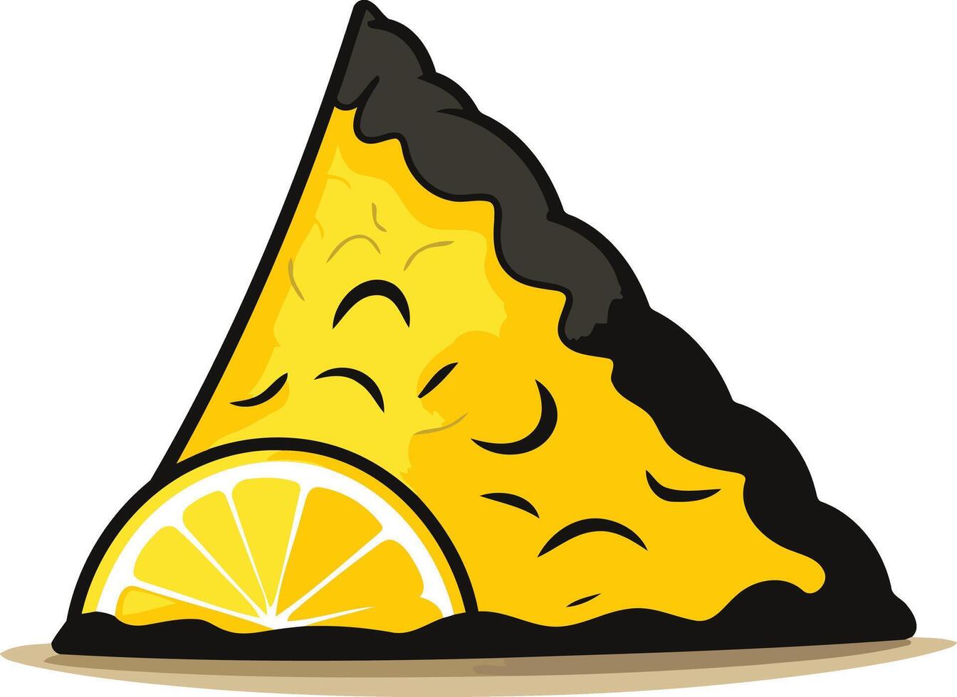 A cheerful cartoon slice of lemon pie, perfect for recipes, blogs, menus, or any project needing a touch of sweet whimsy vector