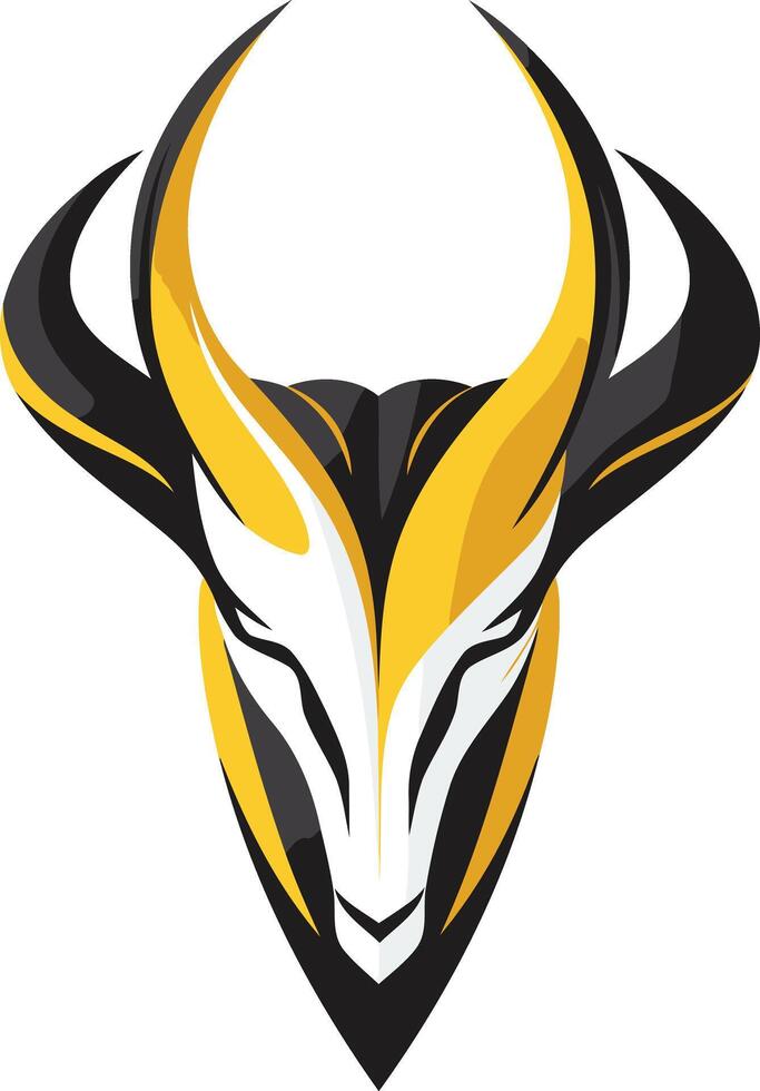 Abstract Animal Head Logo with Yellow and Black Colors vector