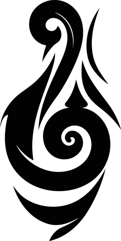 A bold and intricate tribal tattoo design featuring a swirling motif vector