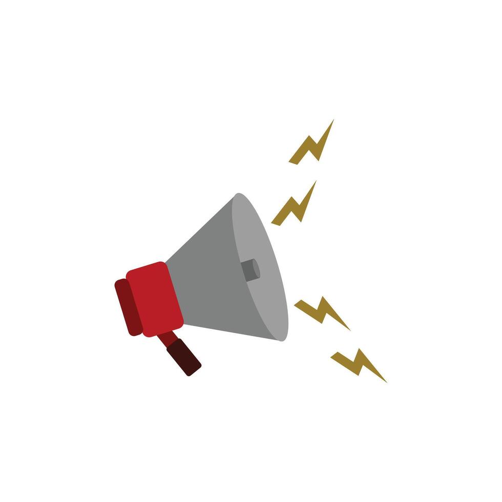 Megaphone icon in flat color style. Loudspeaker symbol. Flat illustration of megaphone icon for web design. Graphic design template elements with promotional and marketing themes. vector