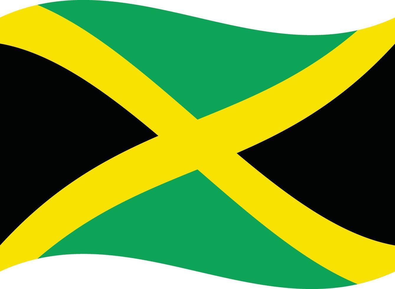 Waving Jamaica flag isolated on white background . Fluttering Jamaican flag . illustration vector