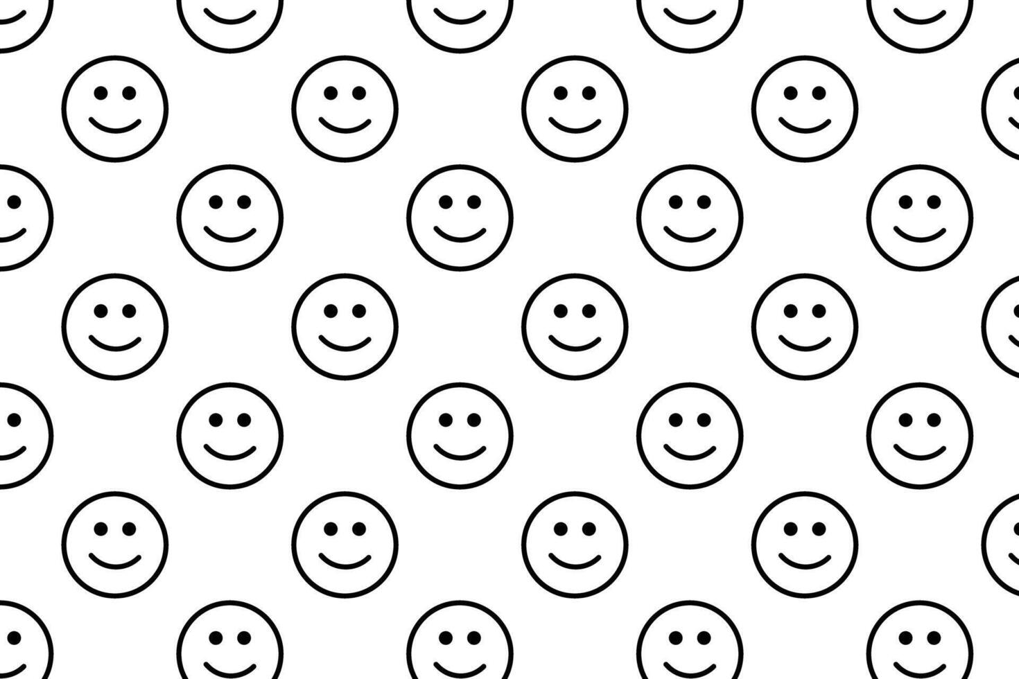 Smile face pattern . Pattern with smiling face on white background . Smile face background . illustration vector