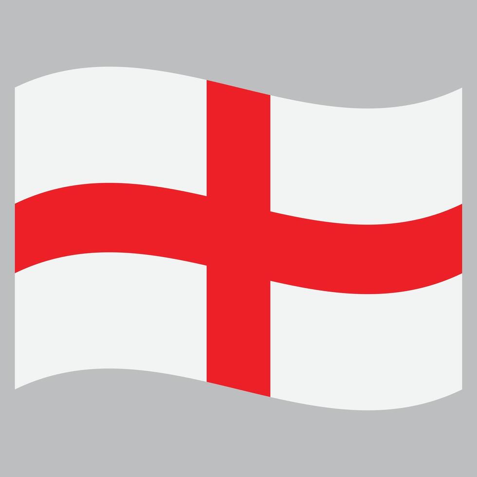 Waving England flag isolated on grey background . England flag fluttering . illustration vector