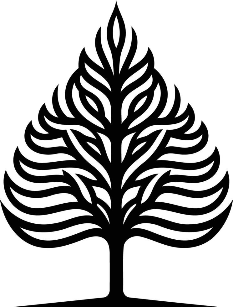 Stylized black and white tree illustration perfect for logos, branding, or design projects vector
