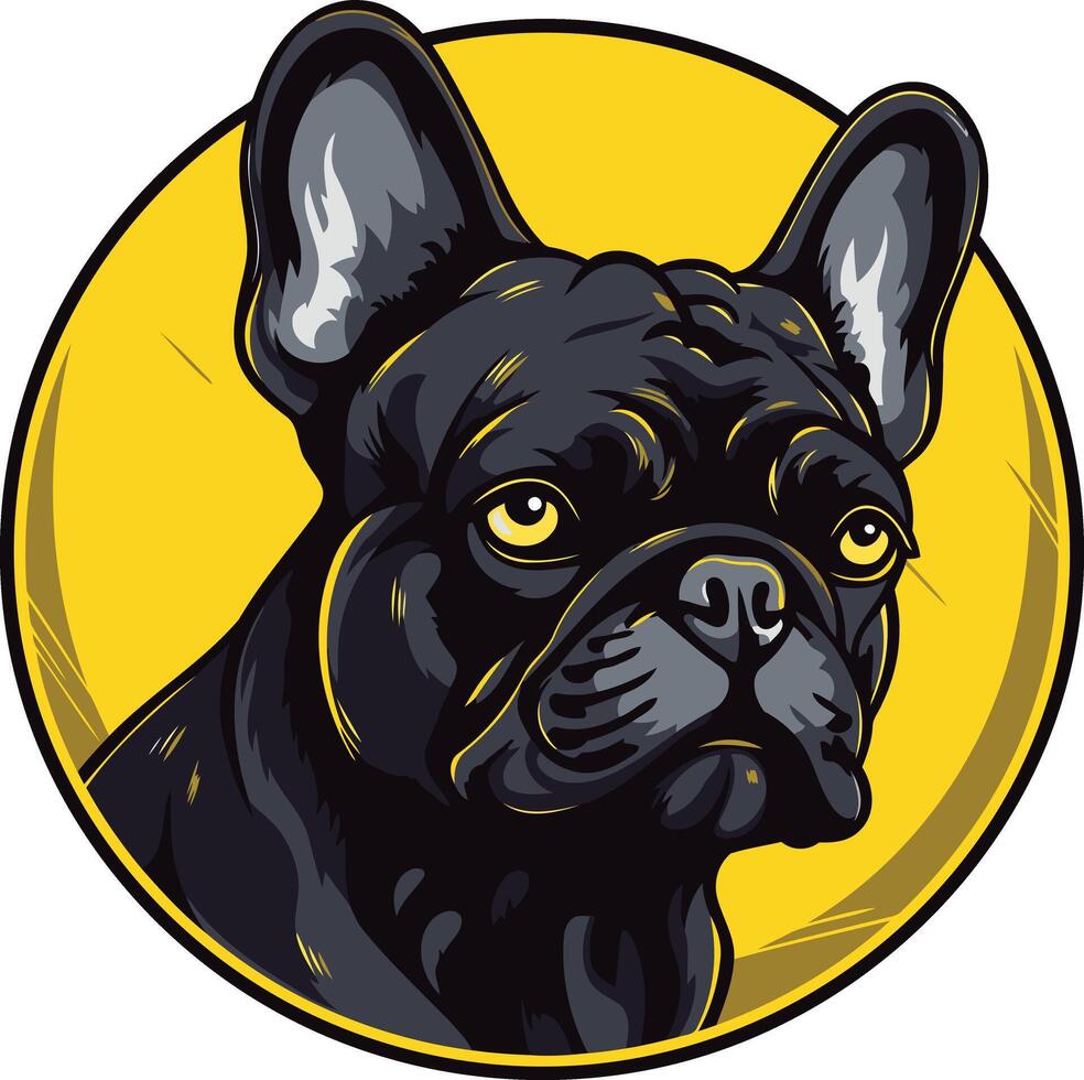 A bold and stylish illustration of a french bulldog, perfect for branding, apparel, and social media vector