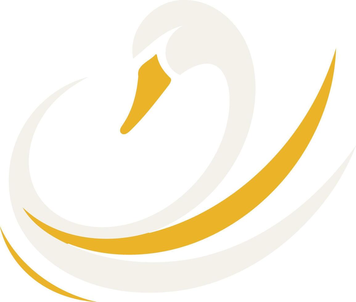 Stylized Swan with Golden Wings vector