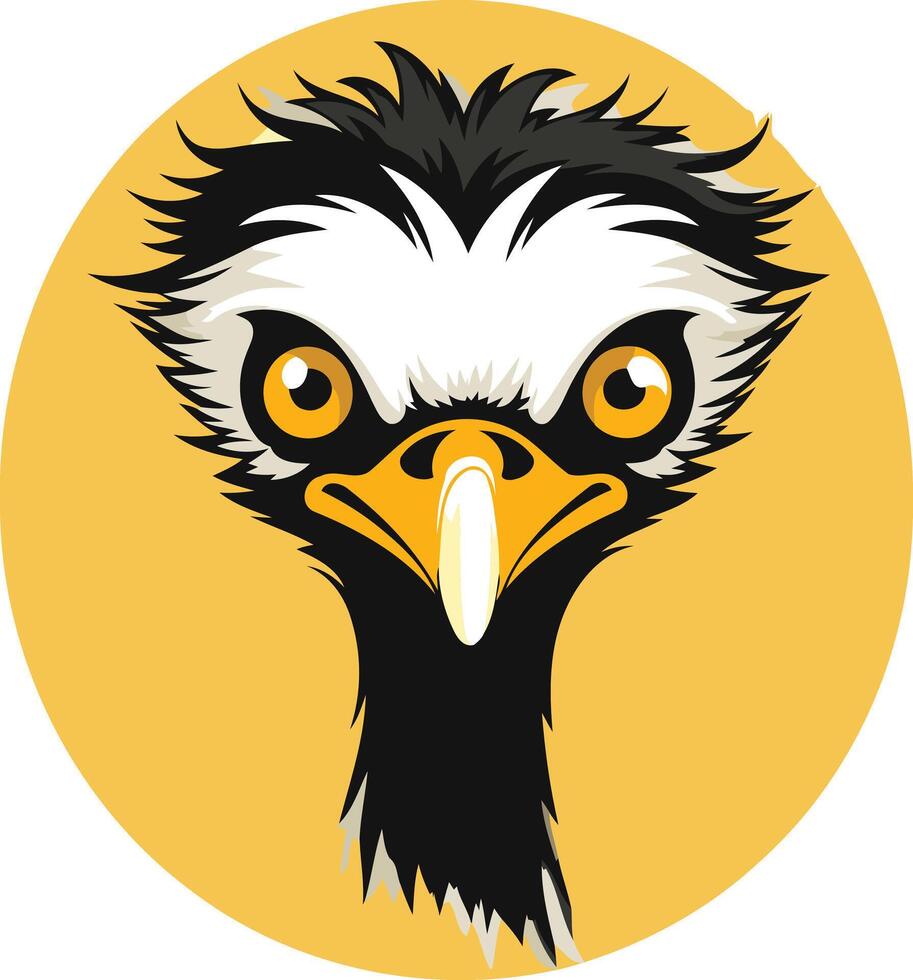 Close up of an Ostrich's Head vector