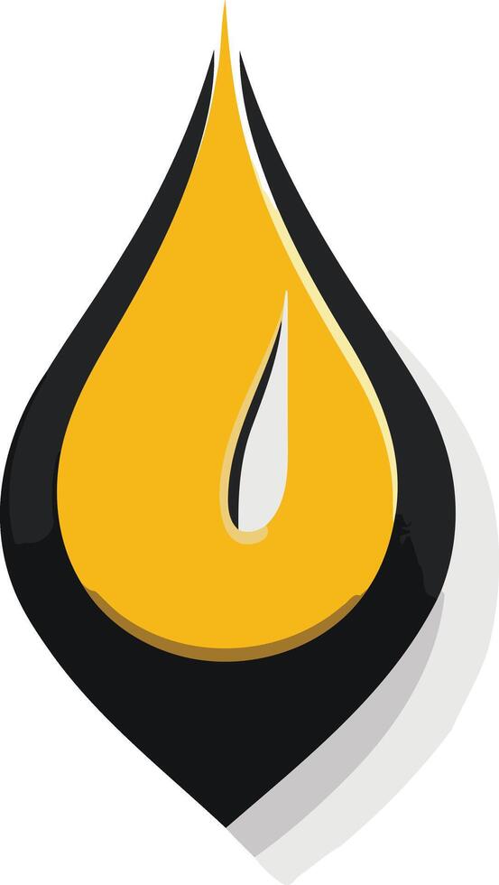 Yellow Oil Drop Logo with Black Outline vector