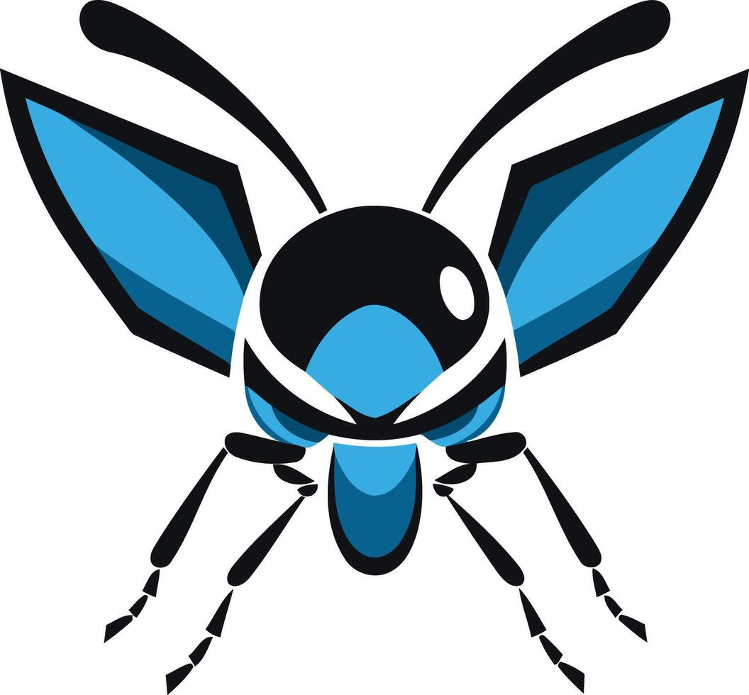 Blue and Black Abstract Insect Illustration vector