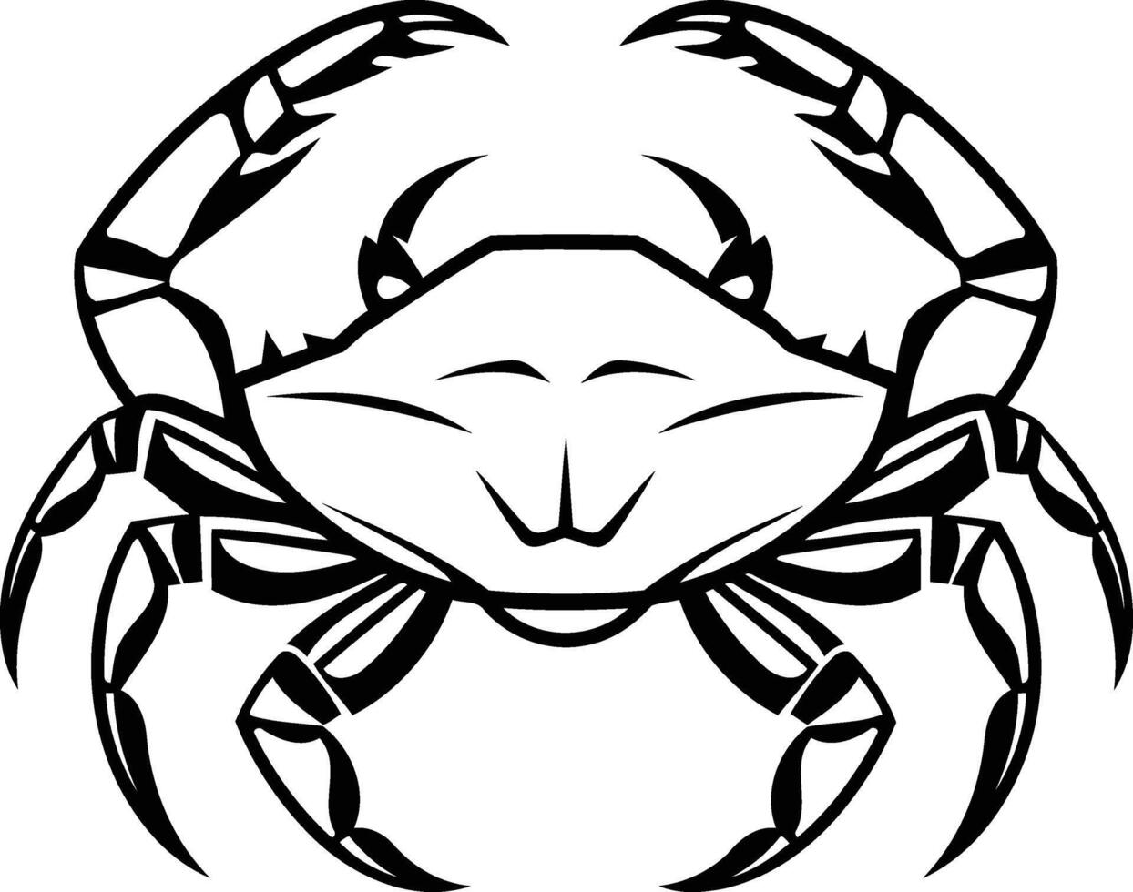 Black and white illustration of a crab, perfect for tattoos, logos, or designs vector