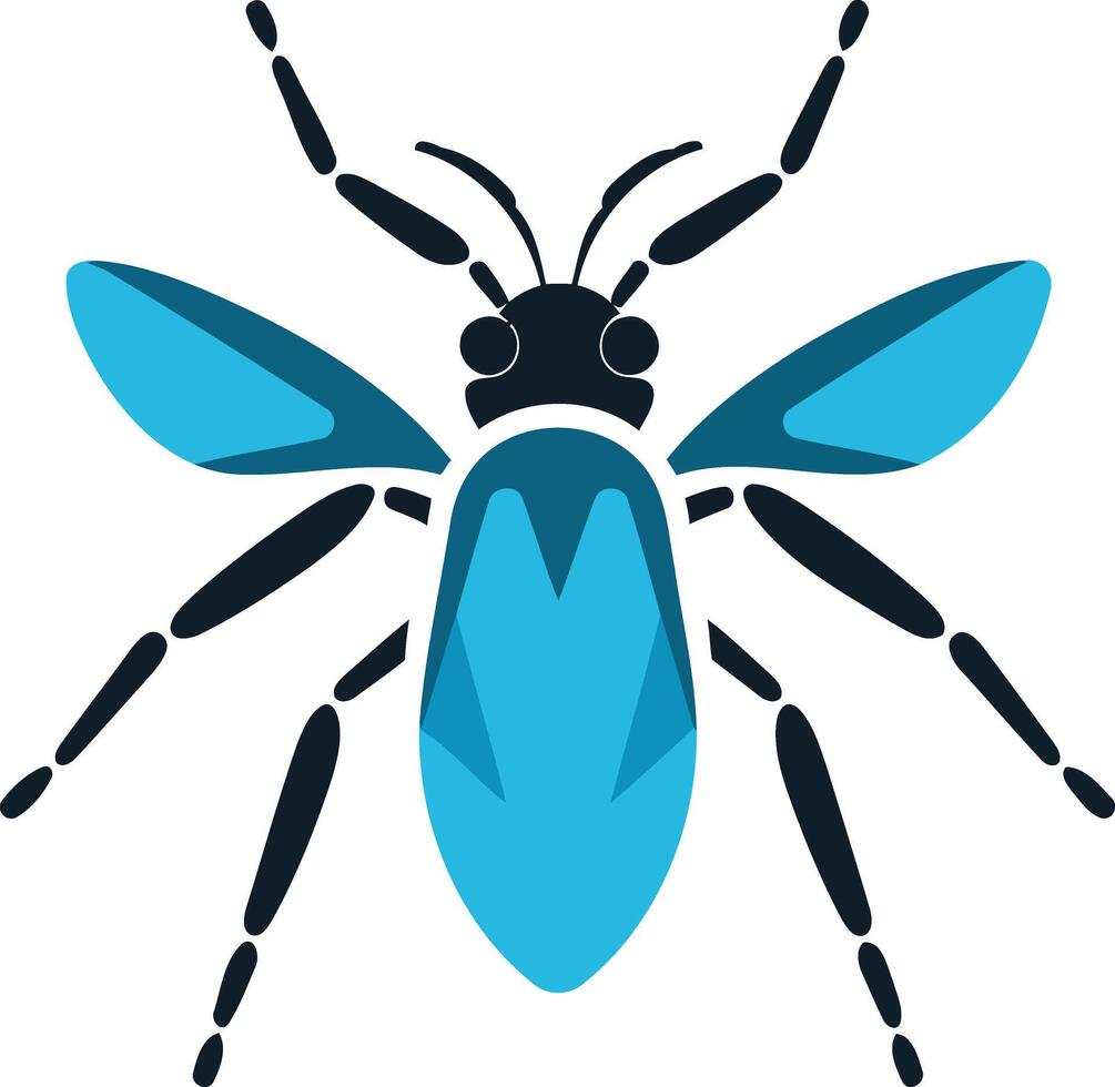 Stylized Blue Insect Illustration vector