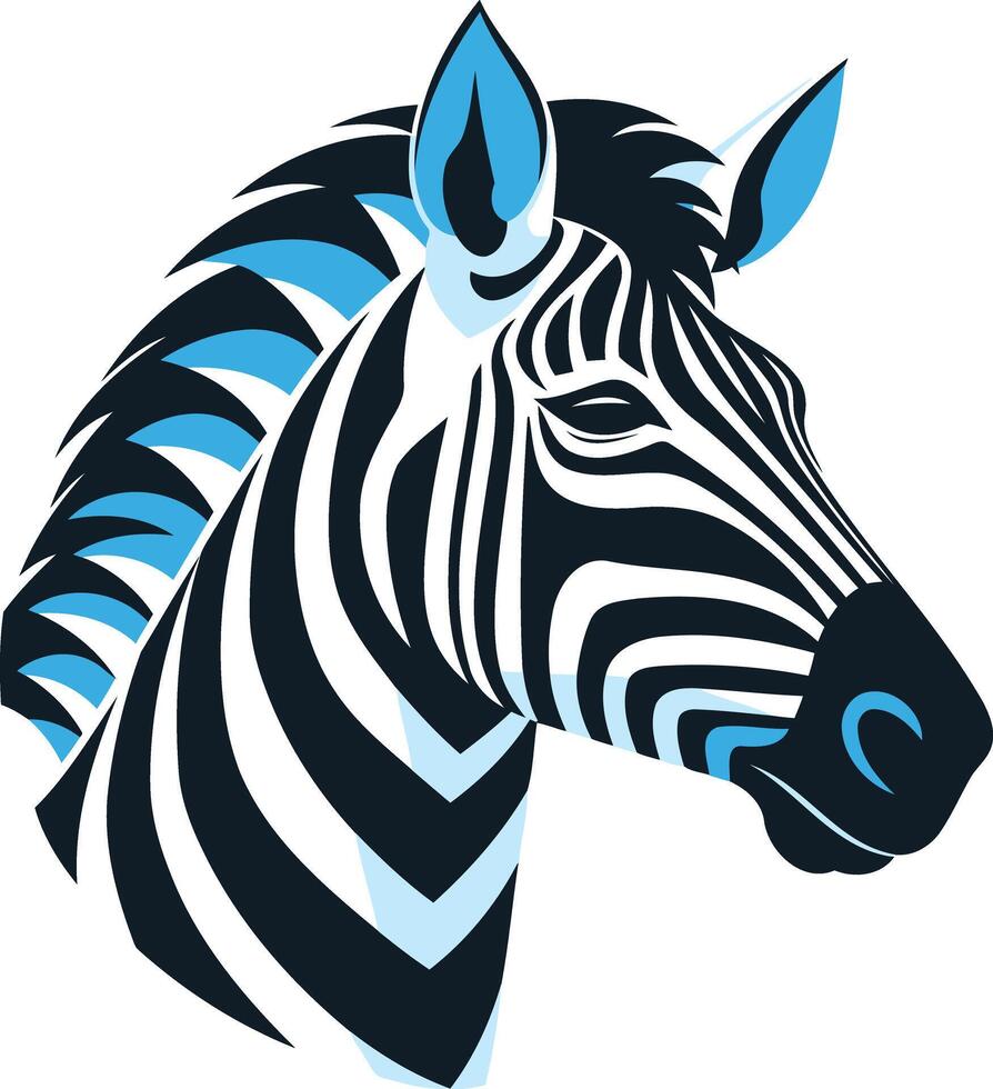 A bold and striking illustration of a zebra head, perfect for branding, logos, and designs vector