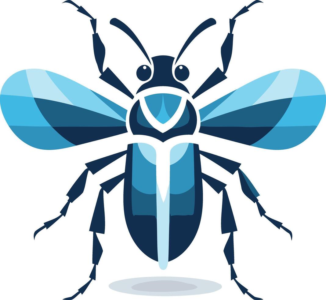 Abstract blue beetle logo design, perfect for a tech company, startup, or brand seeking a unique and modern look vector