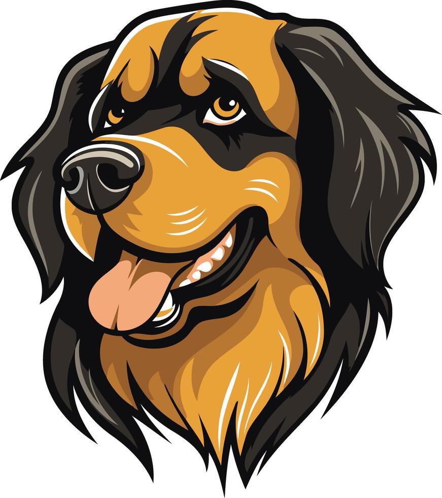 Cartoon Dog Portrait with Happy Expression vector