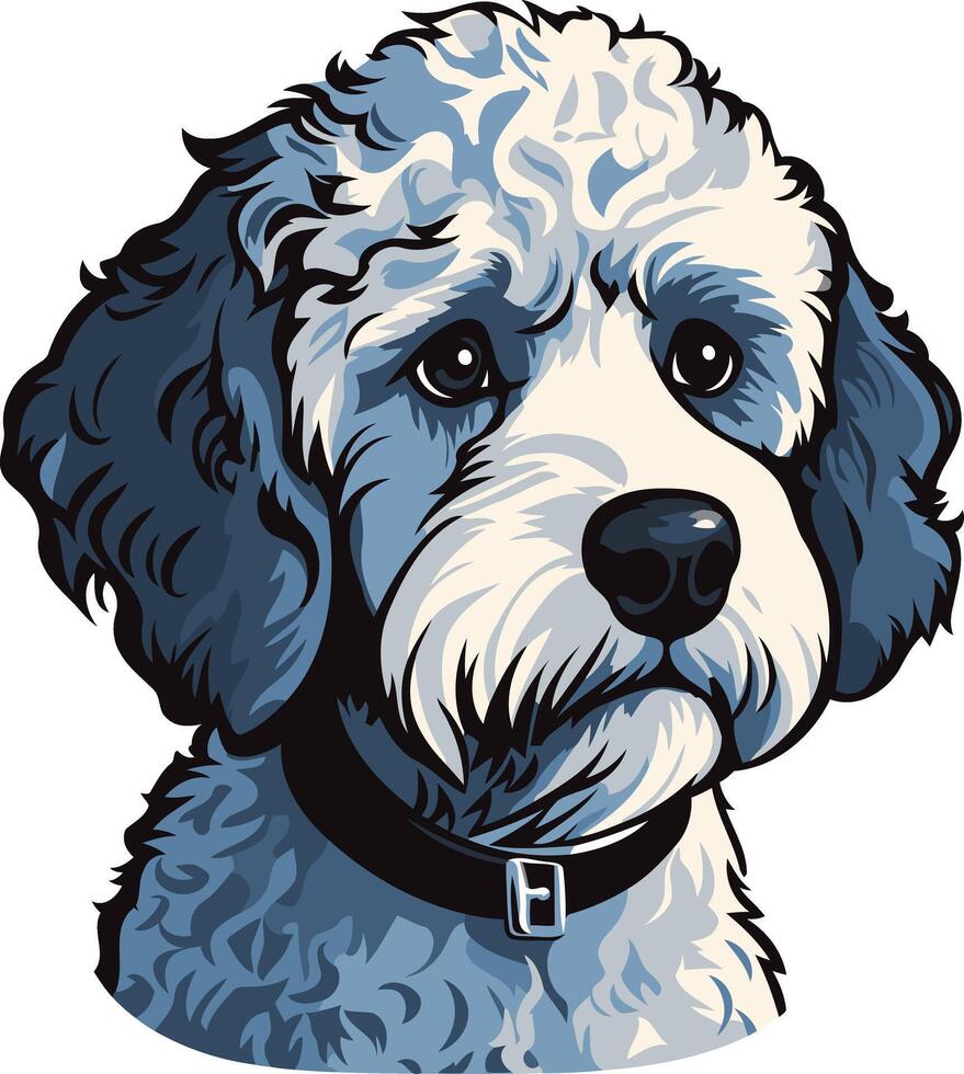 A Portrait of a Blue and White Dog vector