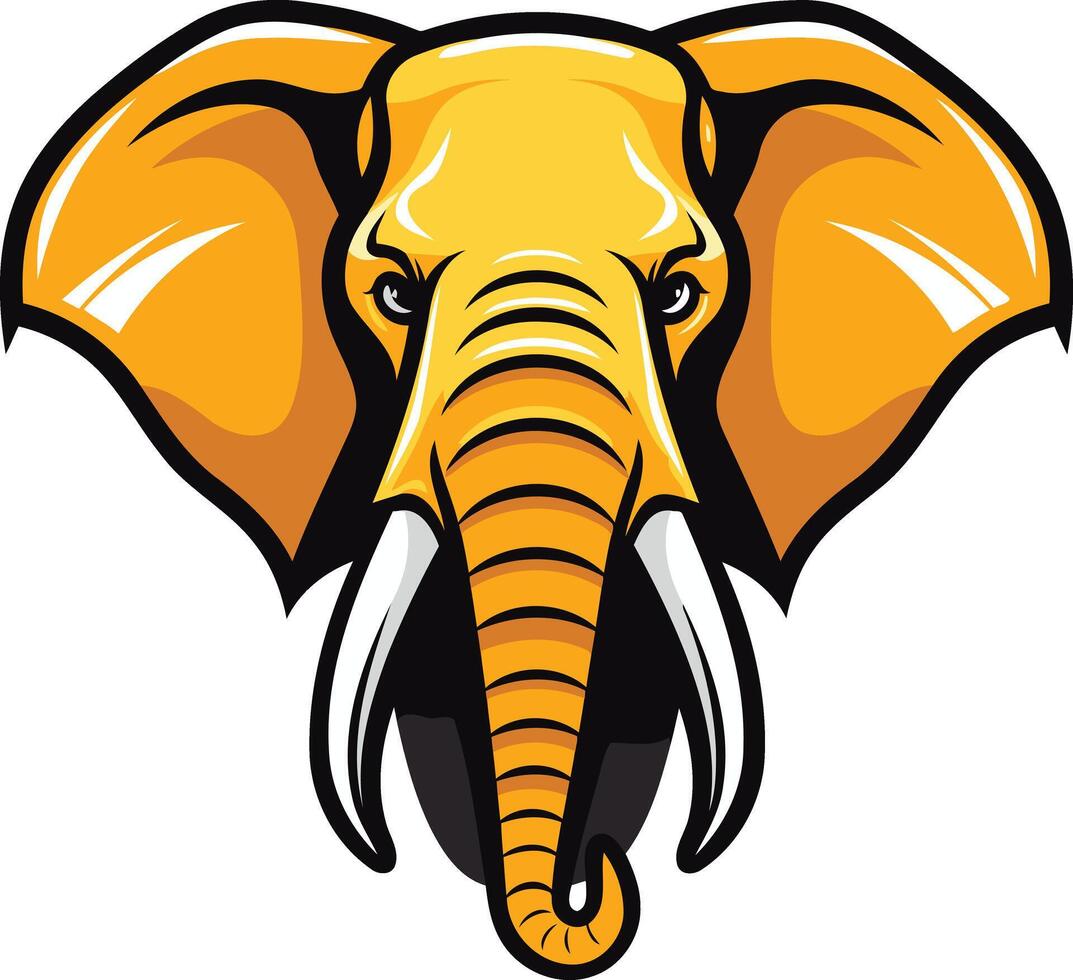 Powerful and striking illustration of an elephant's head, perfect for logos, branding, or mascot designs vector