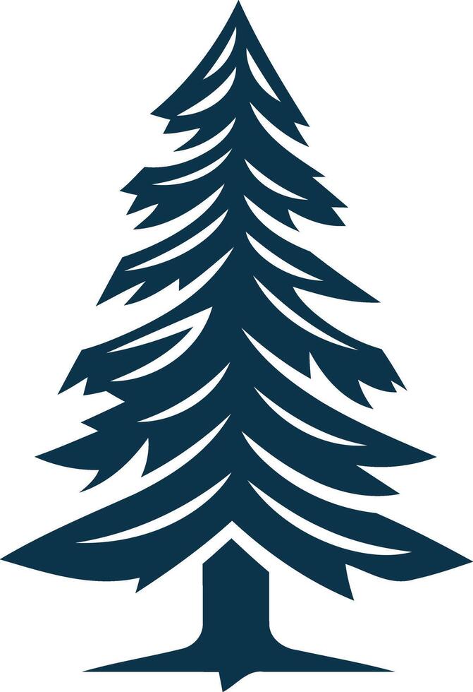 A simple yet elegant silhouette of a pine tree, perfect for logo design, branding, or as a decorative element for nature themed projects vector