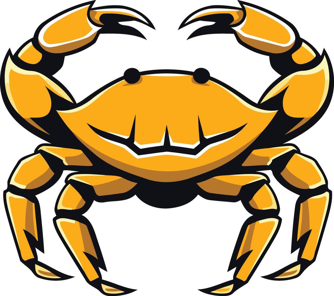 Bold and stylized crab logo design, perfect for seafood restaurants, marine businesses, and sports teams vector