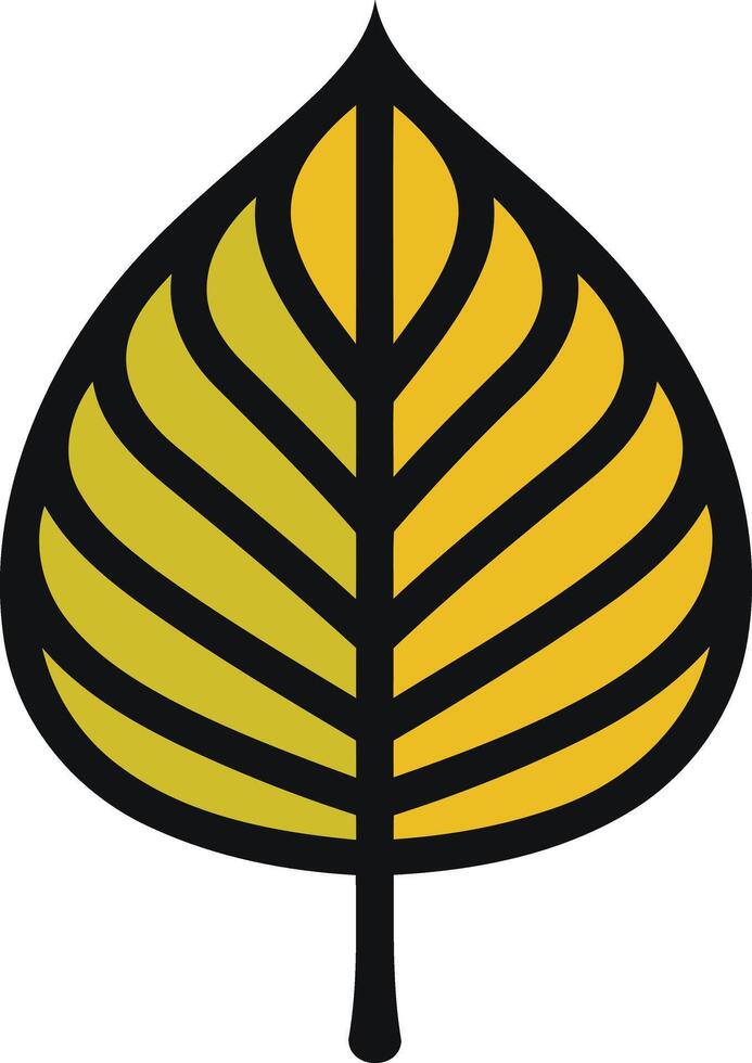 A simple, yet elegant stylized leaf logo design in yellow and black vector