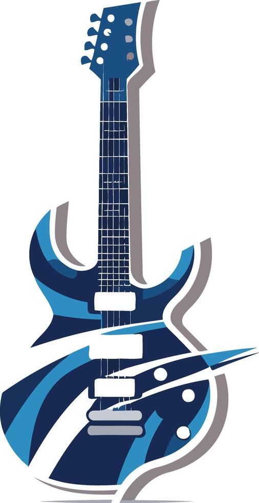 A stylized electric guitar with a modern, abstract design, perfect for music-related branding or promotional materials vector