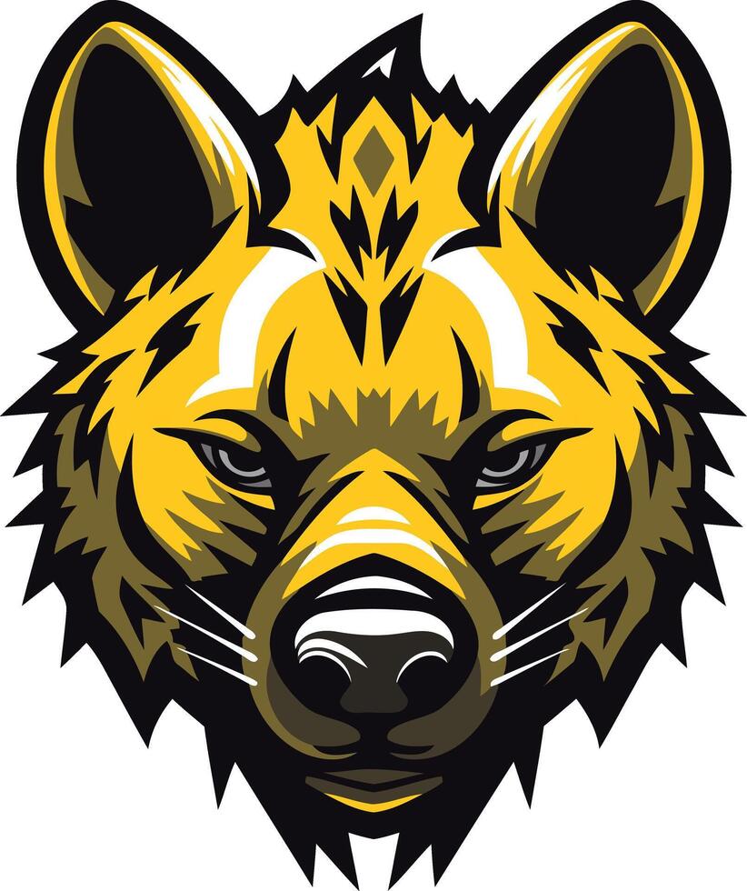 A fierce and powerful hyena head logo design, perfect for branding in sports, gaming, or entertainment vector