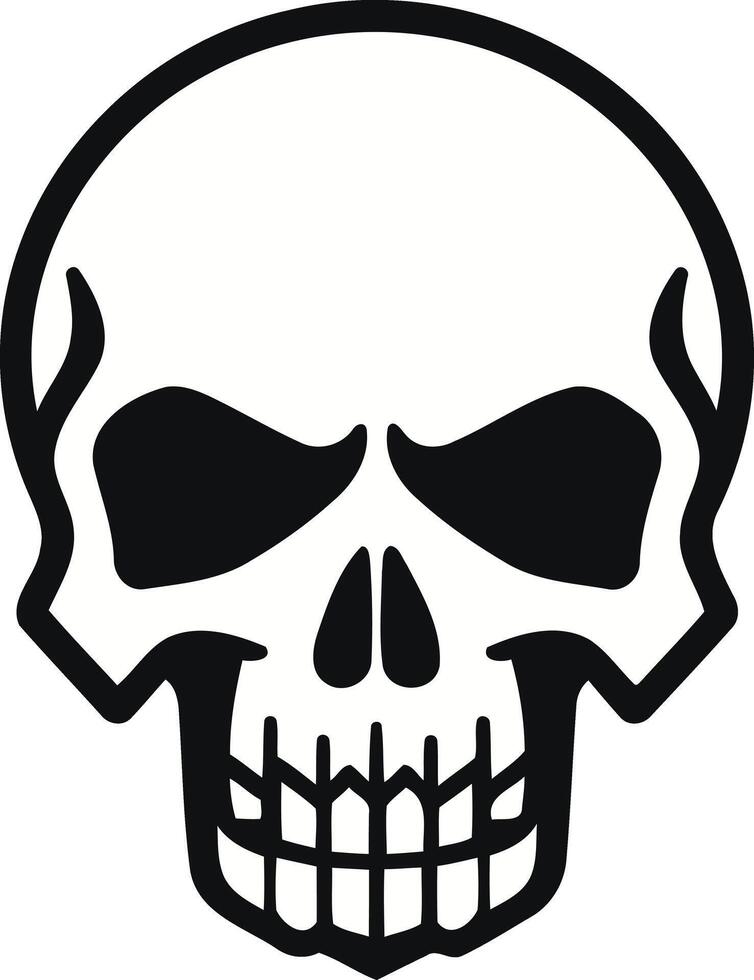 Simple and bold, this black and white skull graphic is perfect for adding a touch of danger and edge to any design vector