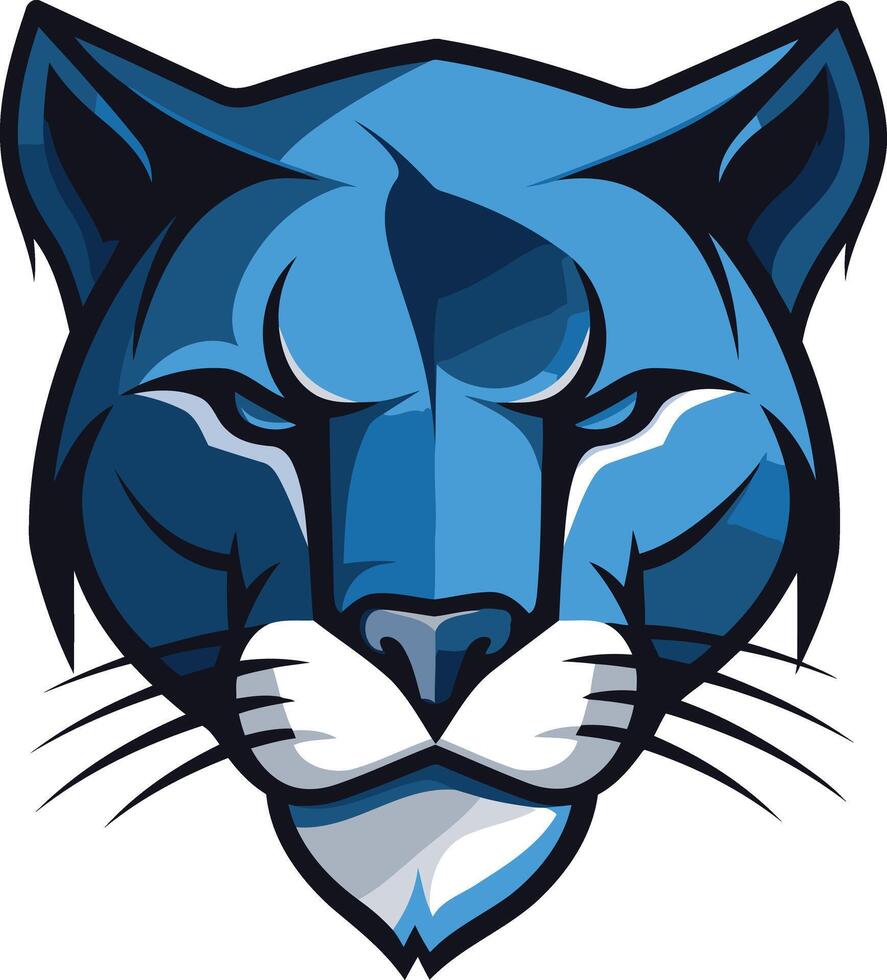 Powerful blue panther head mascot logo, perfect for sports teams, gaming clans, or any brand seeking a fierce, bold identity vector