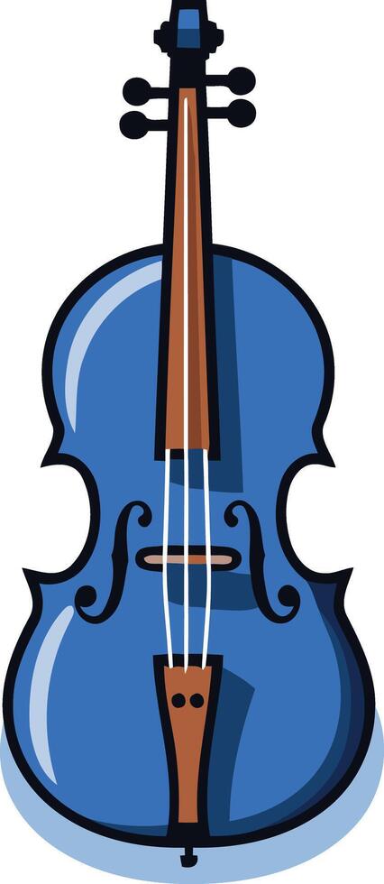 A vibrant blue cello, perfect for musical projects, educational materials, or adding a touch of artistry to your designs vector